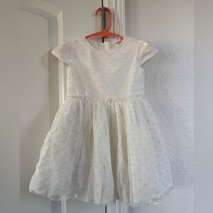 Carter's Evening Wedding Flower Girl White Polka Dot Dress